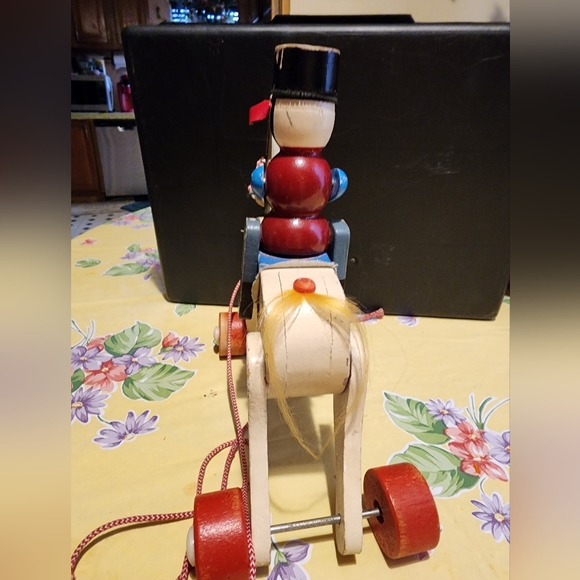 1950'S Wooden Horse with Soldier - Picture 5 of 10